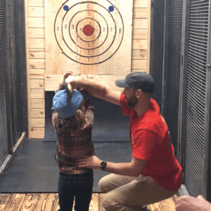 1 on 1 youth axe throwing coaching